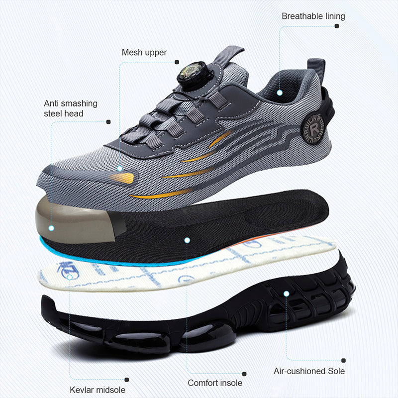 Fashion Men Safety Sport Shoes Antismash Antipuncture Security Protective Boots Rotating Button Saf 5