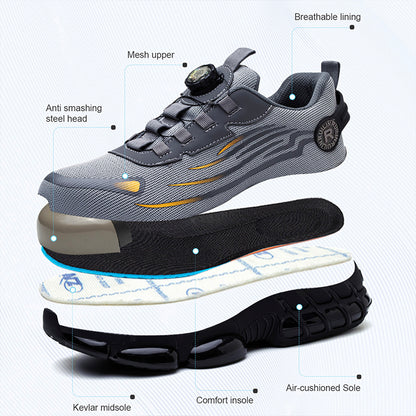 Fashion Men Safety Sport Shoes Antismash Antipuncture Security Protective Boots Rotating Button Saf 5