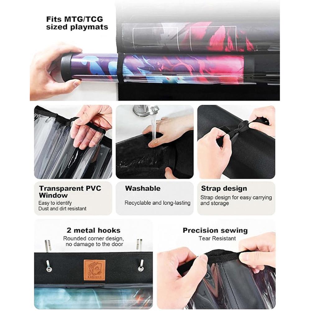 Play Mat Tube Storage Bag For MTG Card Game Play Mats Transparent Plastic Slots Household Storage B 2