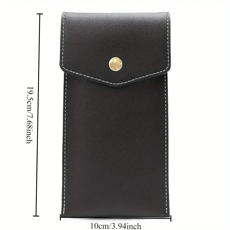 Large-Capacity PU Leather Storage Bag, Business Office Pen Storage, Student Glasses Case