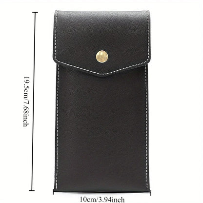 Large-Capacity PU Leather Storage Bag, Business Office Pen Storage, Student Glasses Case