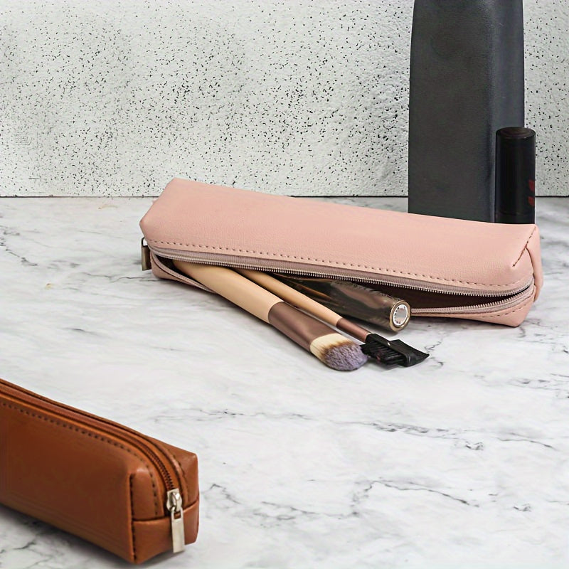 Premium Faux Leather Pencil Case Mini Makeup Pencil Case Bag Fashionable  Functional 1