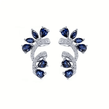 BlueBloom Zircon Flower Earrings 3