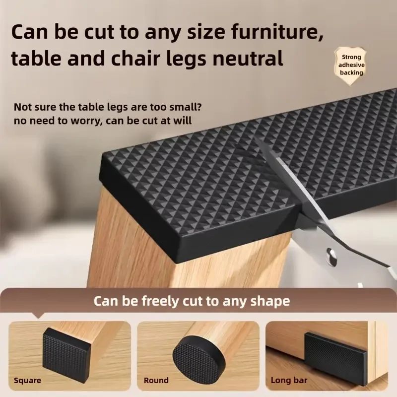 Premium Black Felt Furniture Pads  Thick CuttoSize Floor Protectors For Chairs  Tables 1