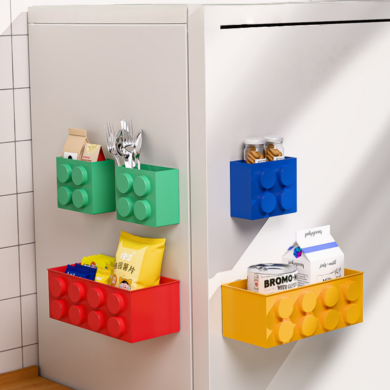 Magnetic Wall-Mounted Building Blocks Refrigerate Storage Rack
