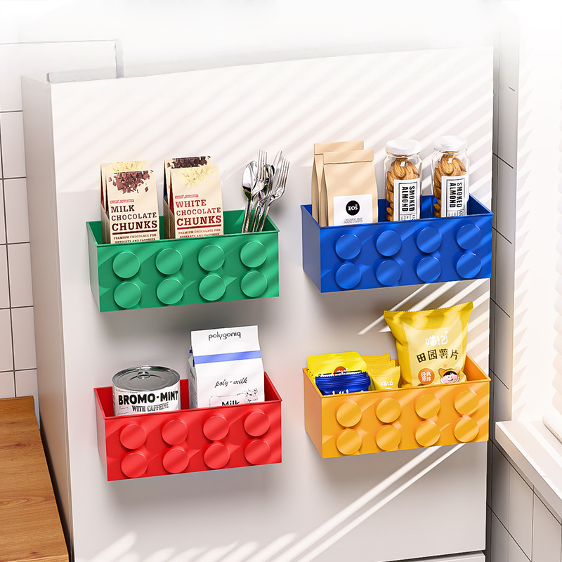 Magnetic WallMounted Building Blocks Refrigerate Storage Rack 1