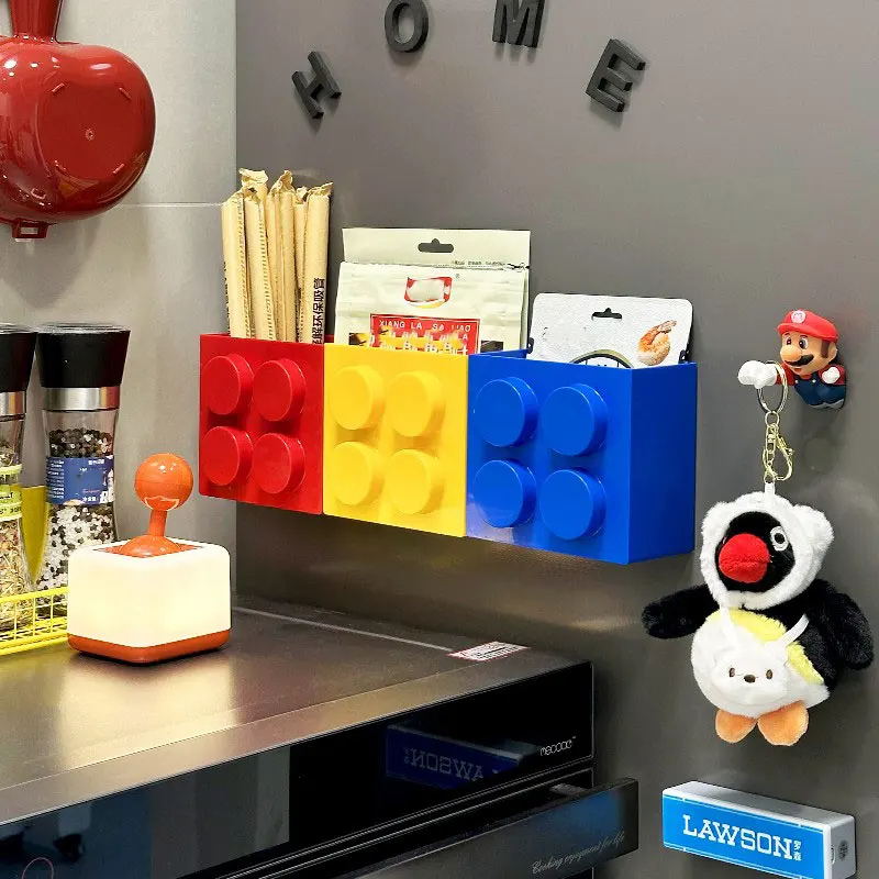 Magnetic WallMounted Building Blocks Refrigerate Storage Rack 2