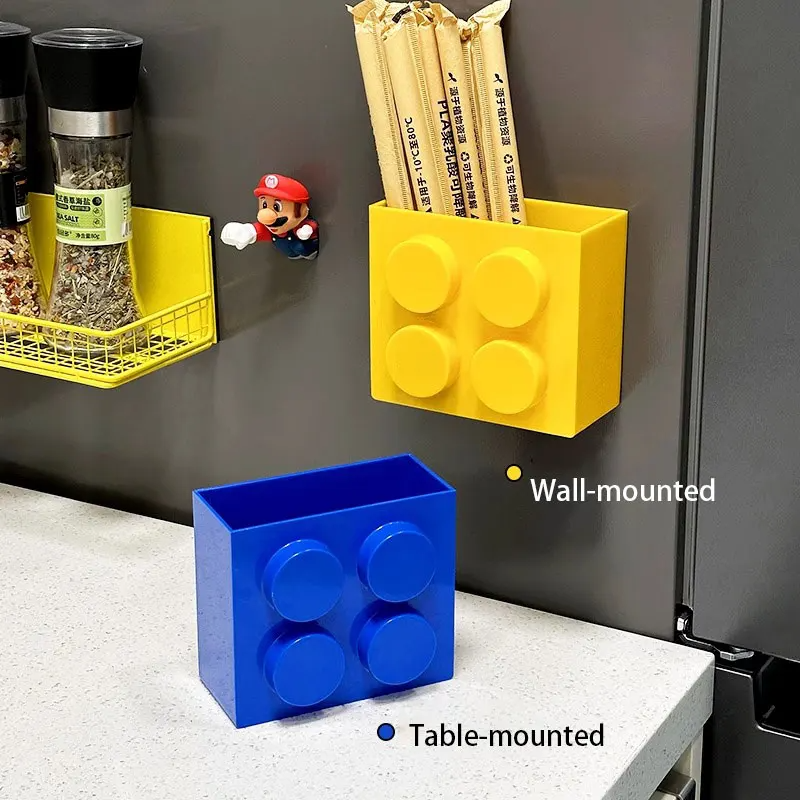 Magnetic WallMounted Building Blocks Refrigerate Storage Rack 3