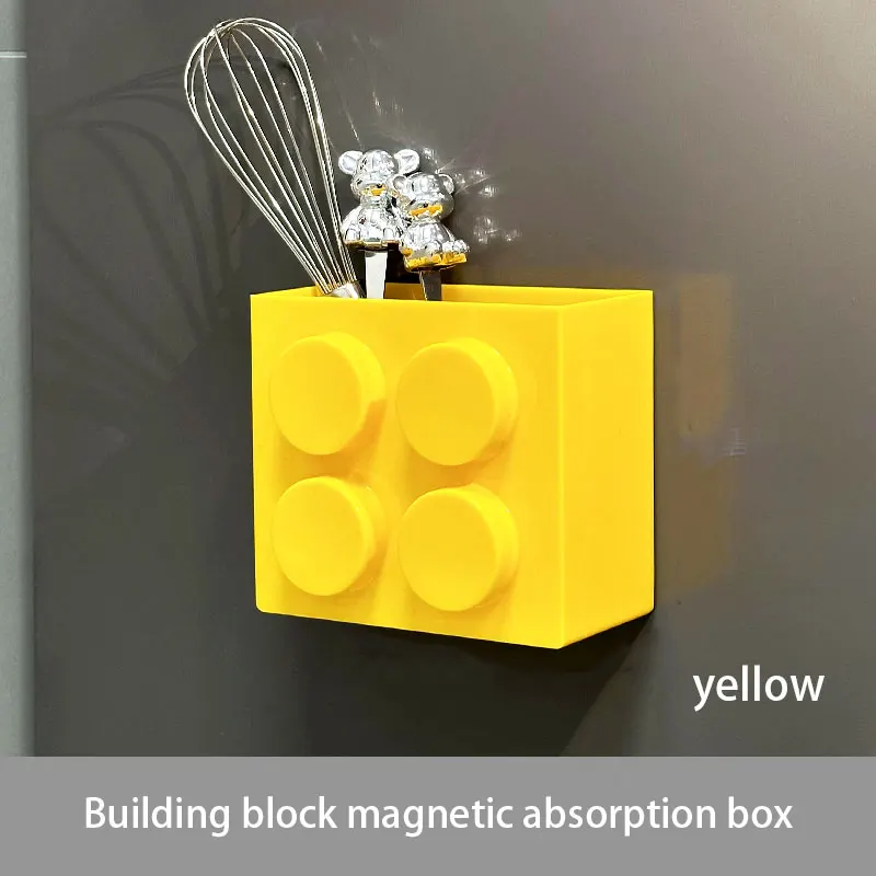 Magnetic WallMounted Building Blocks Refrigerate Storage Rack 11