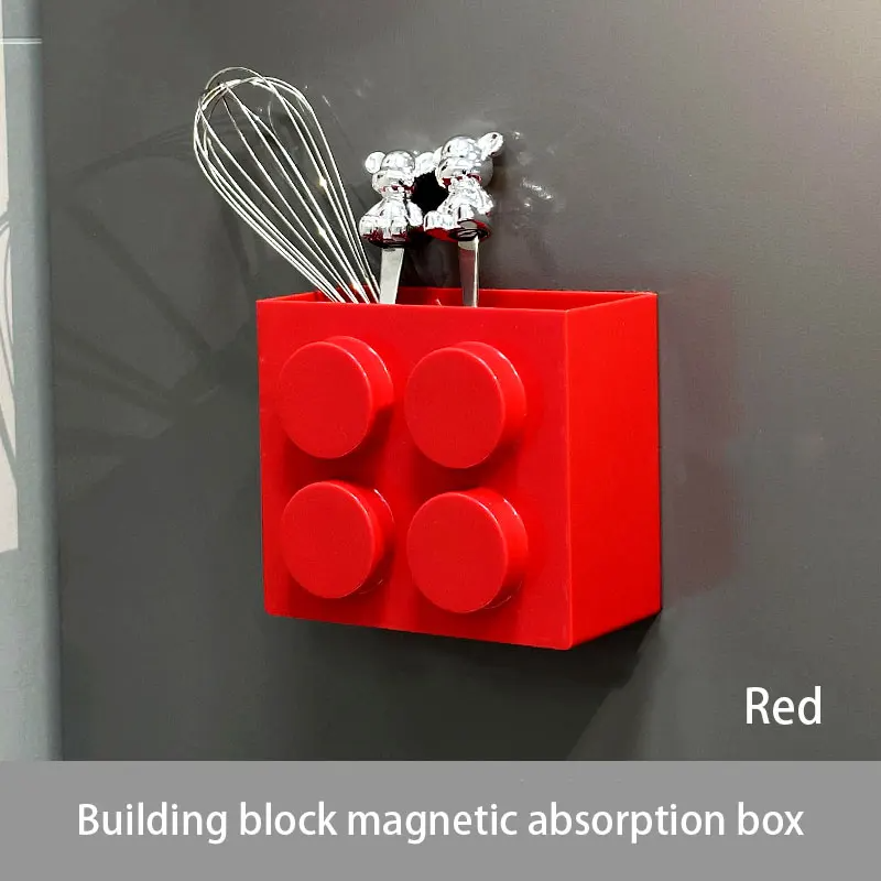 Magnetic WallMounted Building Blocks Refrigerate Storage Rack 12