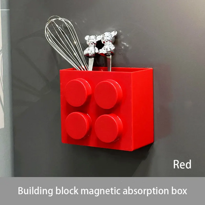 Magnetic WallMounted Building Blocks Refrigerate Storage Rack 12