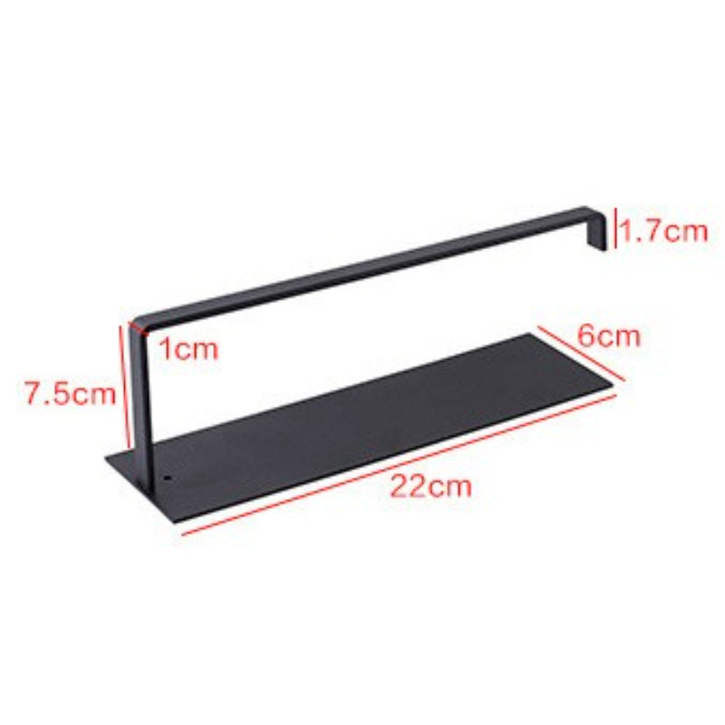 No Drill Adhesive Kitchen Paper Towel Holder, Carbon Steel Roll Hanger, Plastic Wrap Storage Rack
