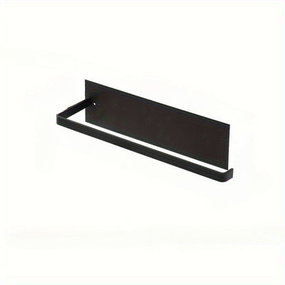 No Drill Adhesive Kitchen Paper Towel Holder, Carbon Steel Roll Hanger, Plastic Wrap Storage Rack