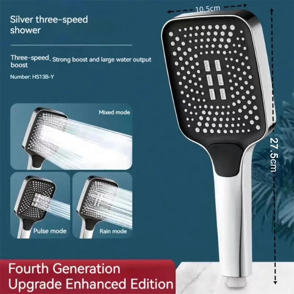 Flow Showerhead High Pressure Mode Rainfall Shower Bathroom Accessories 2