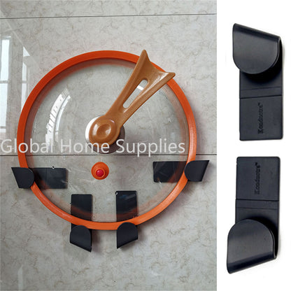 Wall-Mounted Self-Adhesive Pan Lid Organizer, Kitchen Storage Rack, Pot Cover Holder