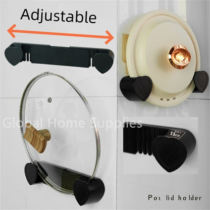 WallMounted SelfAdhesive Pan Lid Organizer Kitchen Storage Rack Pot Cover Holder 5