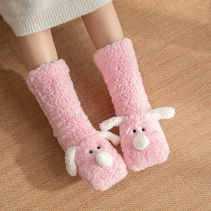 Kawaii Socks For Adults Sleeping Socks Winter Snow Slippers Maternity Leg Warmers Funny Carpet Sock 2