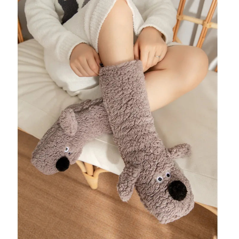 Kawaii Socks For Adults Sleeping Socks Winter Snow Slippers Maternity Leg Warmers Funny Carpet Sock 3
