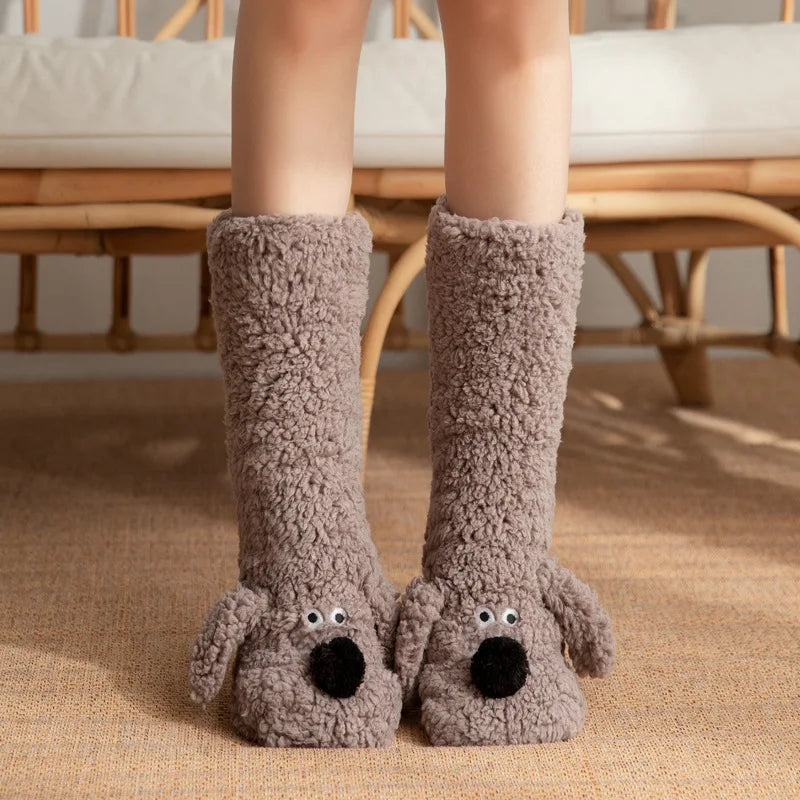 Kawaii Socks For Adults Sleeping Socks Winter Snow Slippers Maternity Leg Warmers Funny Carpet Sock 7