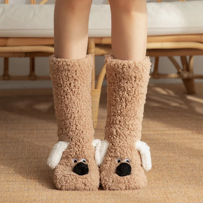 Kawaii Socks For Adults Sleeping Socks Winter Snow Slippers Maternity Leg Warmers Funny Carpet Sock 11
