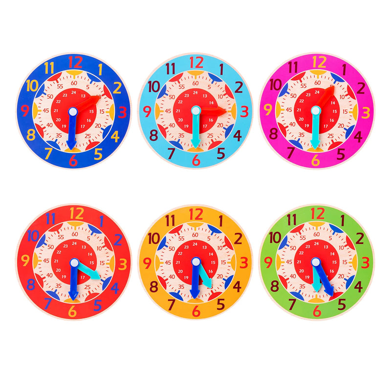 Kids Montessori Wooden Clock Toy Time Learning Teaching Aids Educational For Children Primary Schoo 2