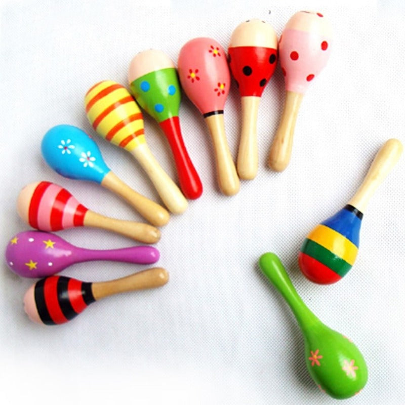 Baby Toys Wooden Percussion Instrument Sand Hammer Early Learning Toy For Kids 2