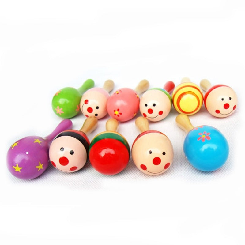 Baby Toys Wooden Percussion Instrument Sand Hammer Early Learning Toy For Kids 3