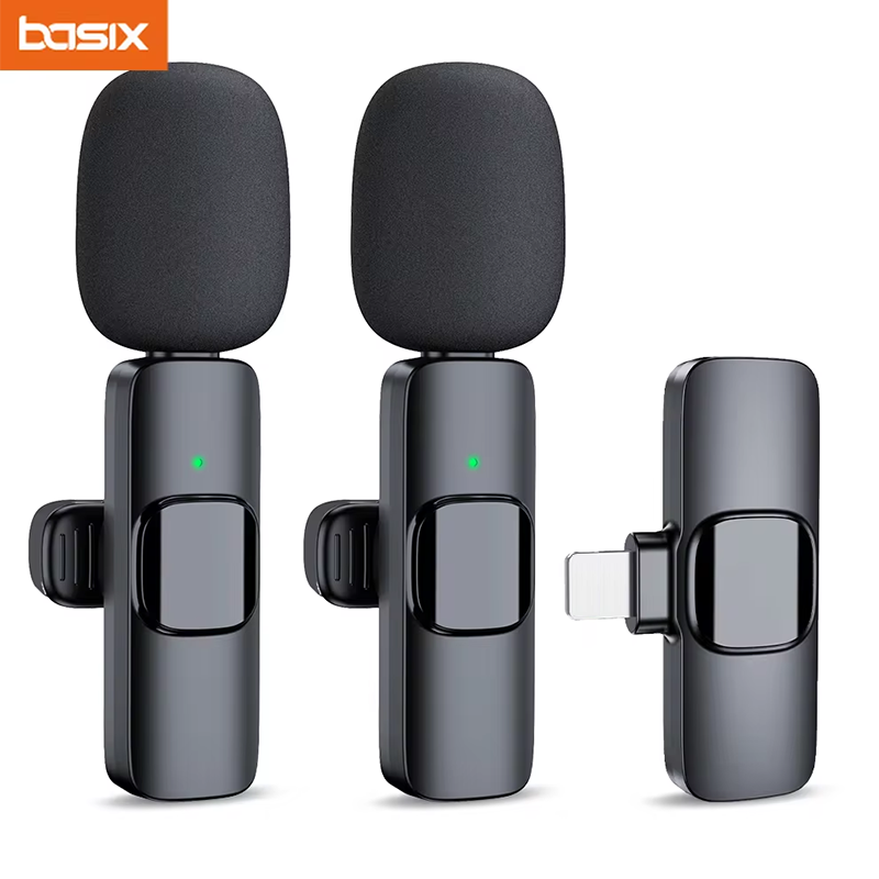 Portable Wireless Lavalier Microphone for iPhone, Android, Mini Mic for Gaming, Audio Video Recording, Live Broadcast