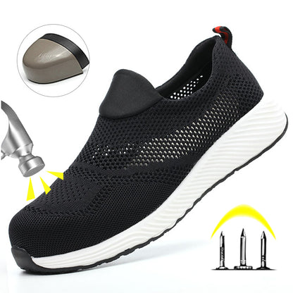 Lightweight Steel Toe Work Safety Shoes Mesh Breathable Construction Sneakers for Men and Women