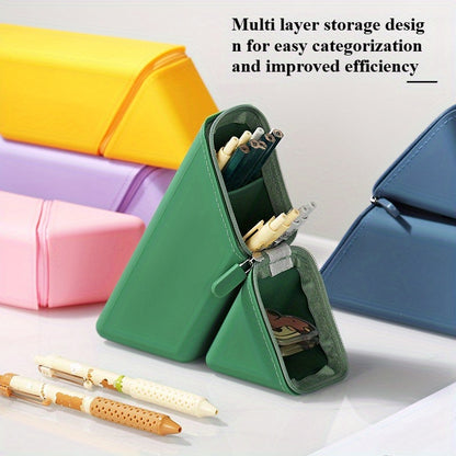 Expandable Pencil Cup Foldable Silicone Pen Holder For Desk Portable Organizer Gift For Teachers  S 2