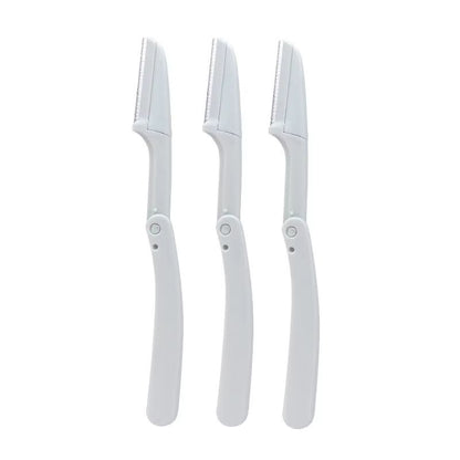 Karsyngirl 3pcs Fold Eyebrow Trimmer Scissors Hair Remover Eyebrow Comb Razor Clip Makeup Tools For