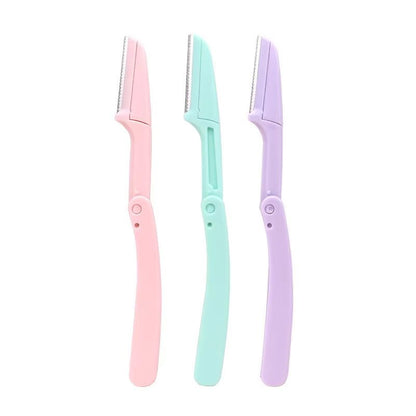 Karsyngirl 3pcs Fold Eyebrow Trimmer Scissors Hair Remover Eyebrow Comb Razor Clip Makeup Tools For