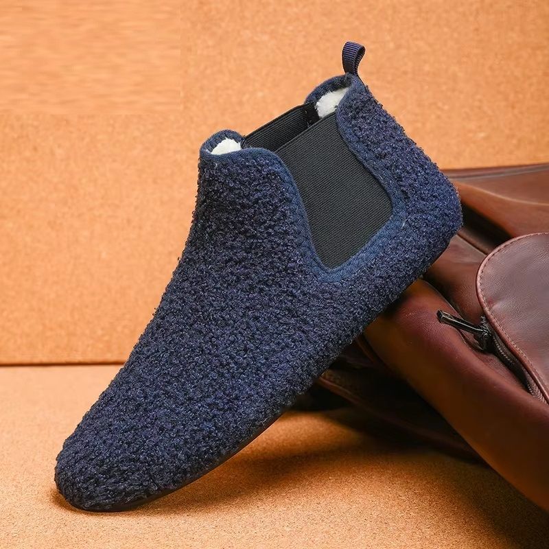 Winter Warm Cotton Shoes, Men Indoor Soft Sole Anti-slip Slippers, Plush Cotton Casual Shoes, Home Slipper