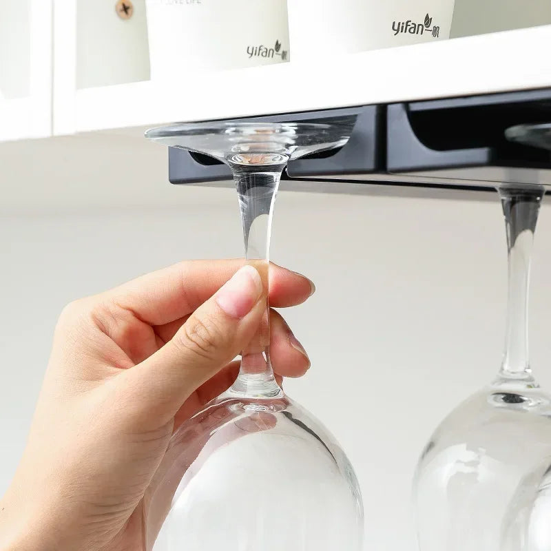 Bar Wine Glass Rack Nondrilled Cup Holder For Kitchen UpsideDown Rack For Wine Glasses 2