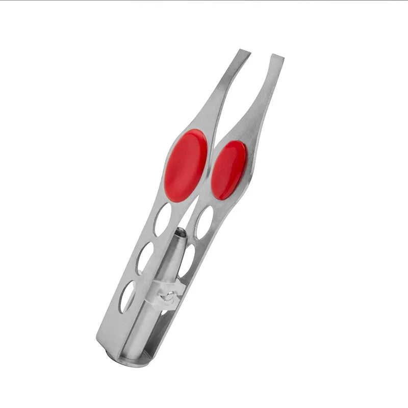 Portable Stainless Steel LED Light Makeup Tool, Smart Design Eyebrow Tweezer, Hair Removal Tool