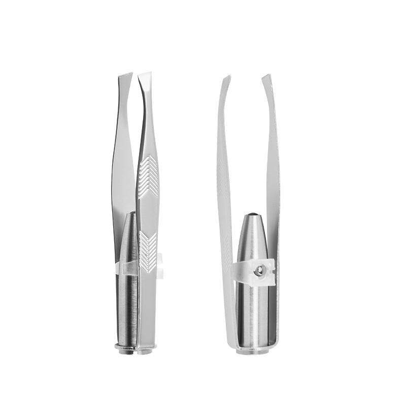 Portable Stainless Steel LED Light Makeup Tool Smart Design Eyebrow Tweezer Hair Removal Tool 5