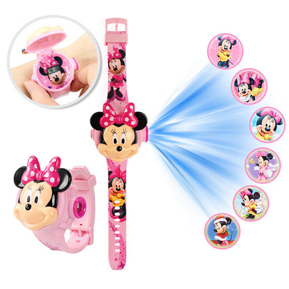 Projection Mickey Children Watch 3D Cartoon Stitch Kids Digital Clock 2