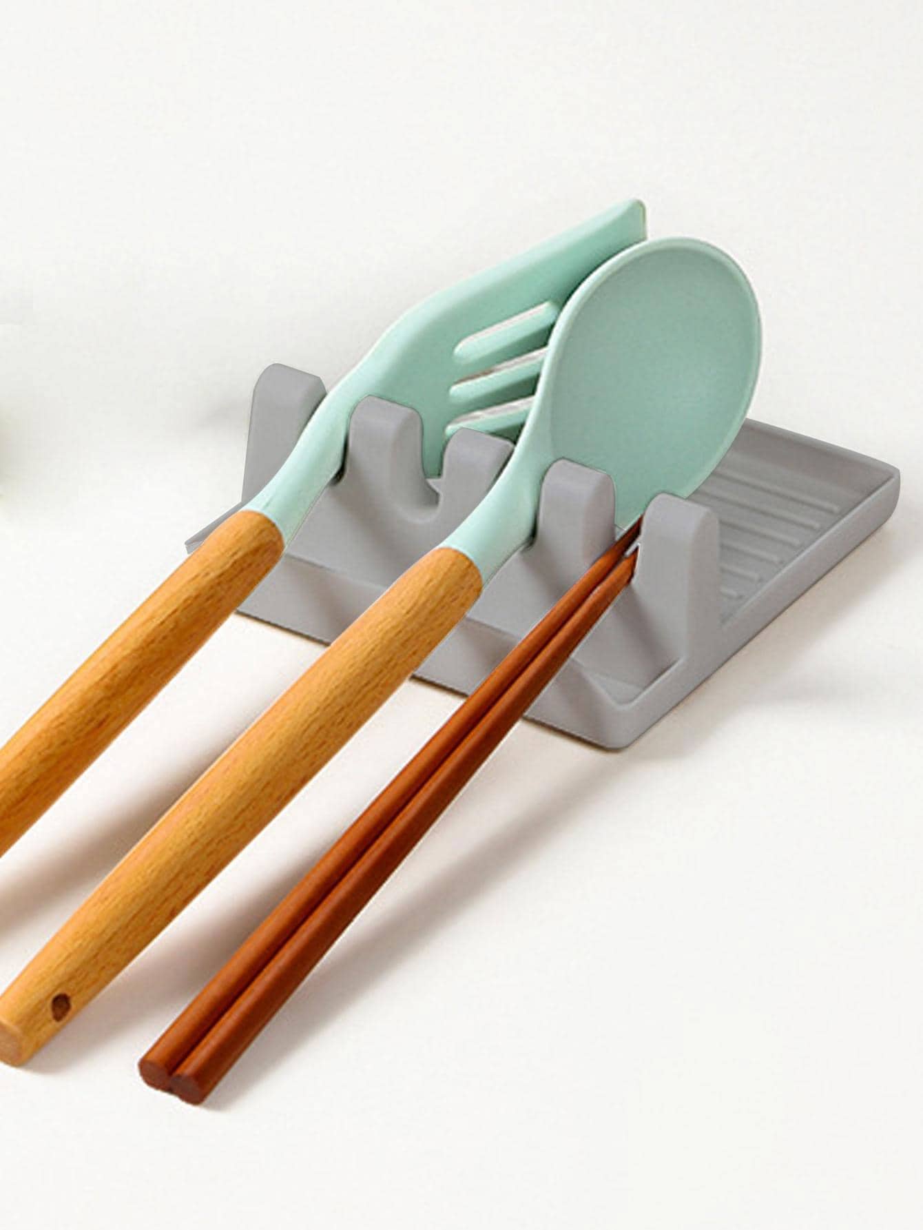 Kitchen Spatula Rack Soup Spoon Mat Chopsticks Rack Household Counter Top Organizer 2