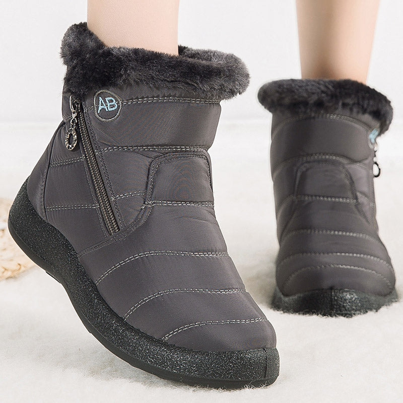 Waterproof Womens Boots Womens Winter Boots Ankle Boots With Fur Snow Boots Women Low Heels Winter  6