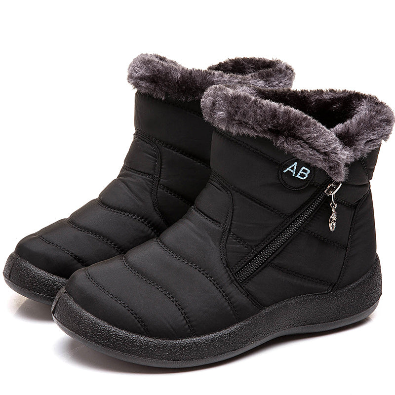 Waterproof Womens Boots Womens Winter Boots Ankle Boots With Fur Snow Boots Women Low Heels Winter  4