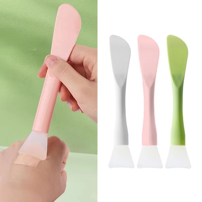 1Pcs Silicone Facial Mask Brush with Scraper – Soft Head Dual-Use Beauty Tool for DIY Mud & Film Masks