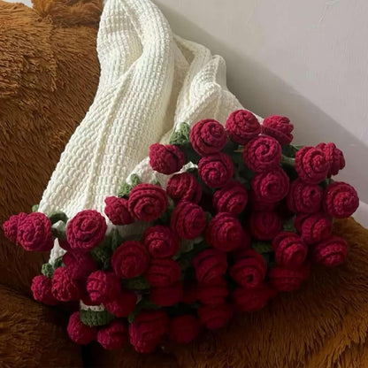 Finished Flower Bouquet Blanket Soft Lightweight Knitted Throw Blanket For Birthday Wedding Home De 1