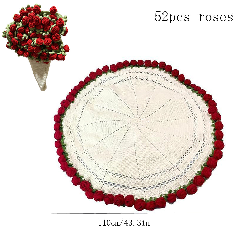 Finished Flower Bouquet Blanket Soft Lightweight Knitted Throw Blanket For Birthday Wedding Home De 8