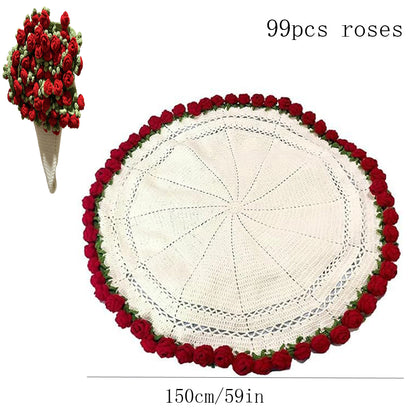 Finished Flower Bouquet Blanket Soft Lightweight Knitted Throw Blanket For Birthday Wedding Home De 9