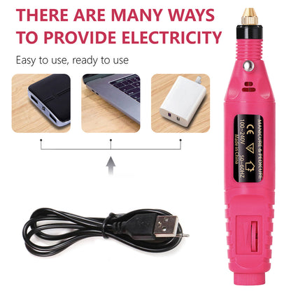 Strong Nail Polishing Tool Set LULAA Electric Nail Drill Machine For Pedicure Grinding 2
