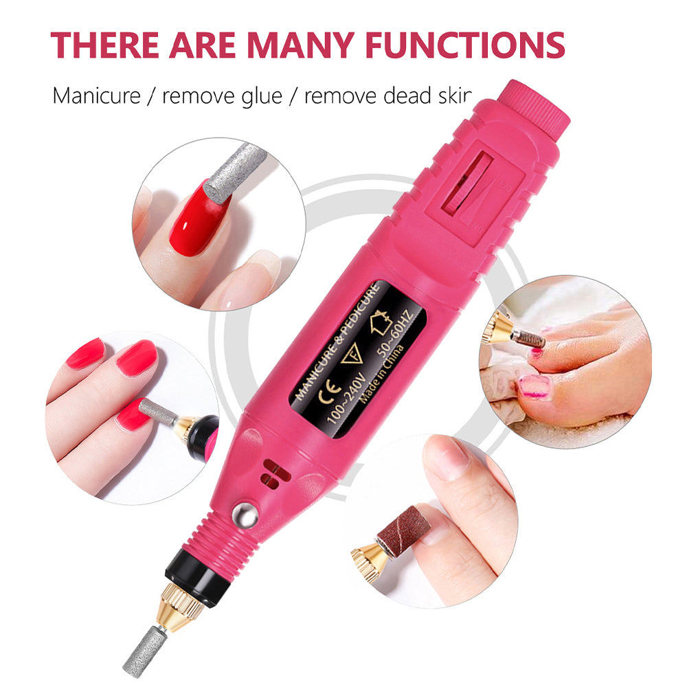 Strong Nail Polishing Tool Set LULAA Electric Nail Drill Machine For Pedicure Grinding 3
