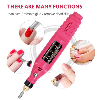 Strong Nail Polishing Tool Set LULAA Electric Nail Drill Machine For Pedicure Grinding 3