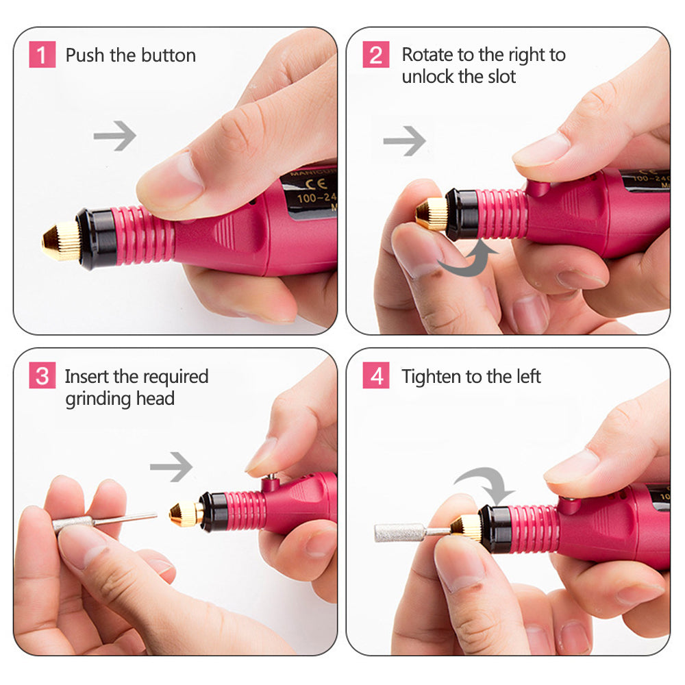 Strong Nail Polishing Tool Set LULAA Electric Nail Drill Machine For Pedicure Grinding 4