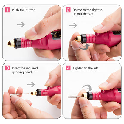 Strong Nail Polishing Tool Set LULAA Electric Nail Drill Machine For Pedicure Grinding 4