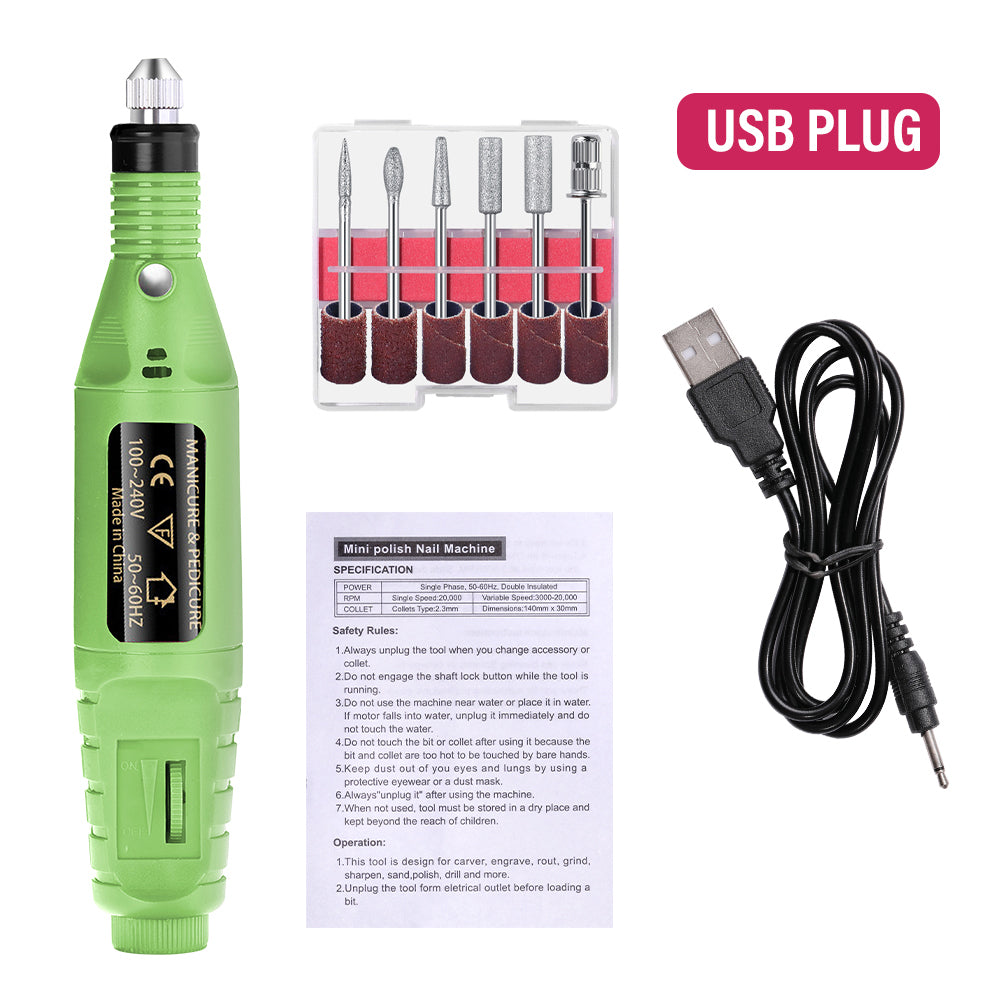 Strong Nail Polishing Tool Set LULAA Electric Nail Drill Machine For Pedicure Grinding 7
